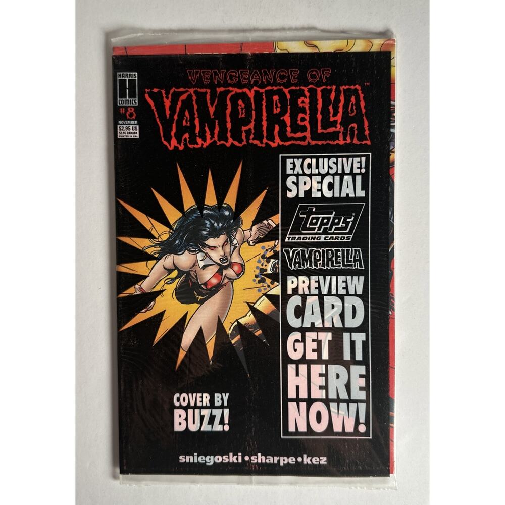 Vampirella #8 (1994) Mint Unopened Bag With Trading Card Very Rare Hot Christmas